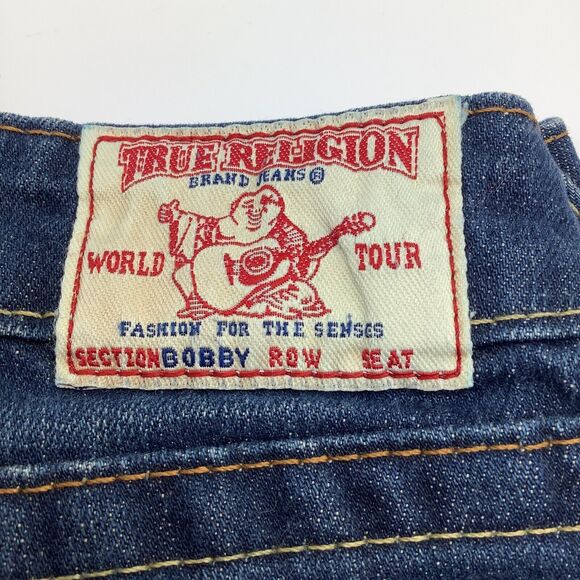 True Religion Womens Bobby Boot Cut Distressed Denim Jeans Blue Size 31 - Picture 4 of 9
